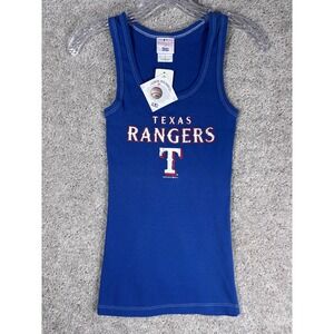 Texas Rangers Womens Blue Ribbed Tank Top Small Campus Lifestyle MLB Merchandise
